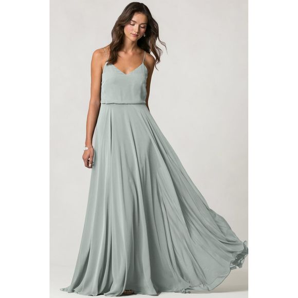 Jenny Yoo Dresses & Skirts - Jenny Yoo Inesse Chiffon Morning Mist Dress 18 NEW